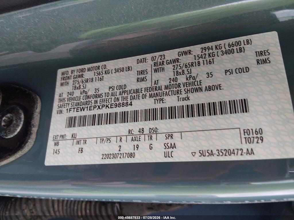1FTEW1EPXPKE98884 2023 FORD F-150 photo no. 9