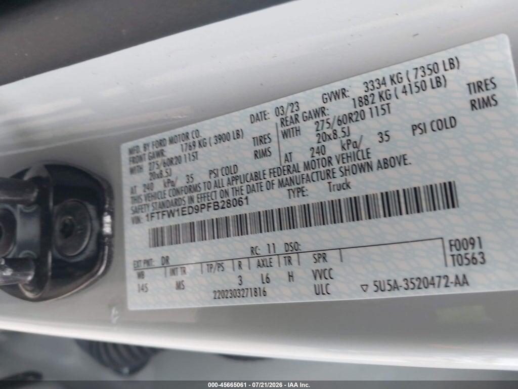 1FTFW1ED9PFB28061 2023 FORD F-150 photo no. 9
