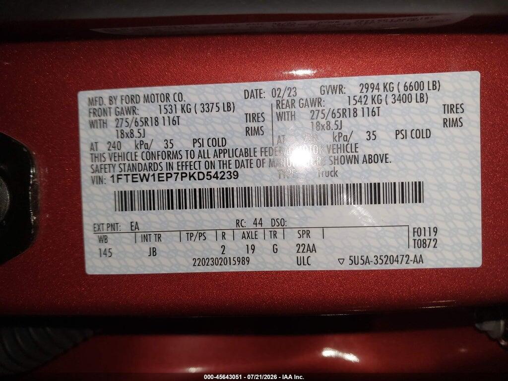 1FTEW1EP7PKD54239 2023 FORD F-150 photo no. 9