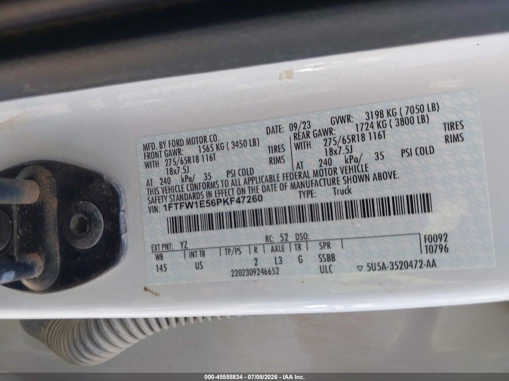 1FTFW1E56PKF47260 2023 FORD F-150 photo no. 9
