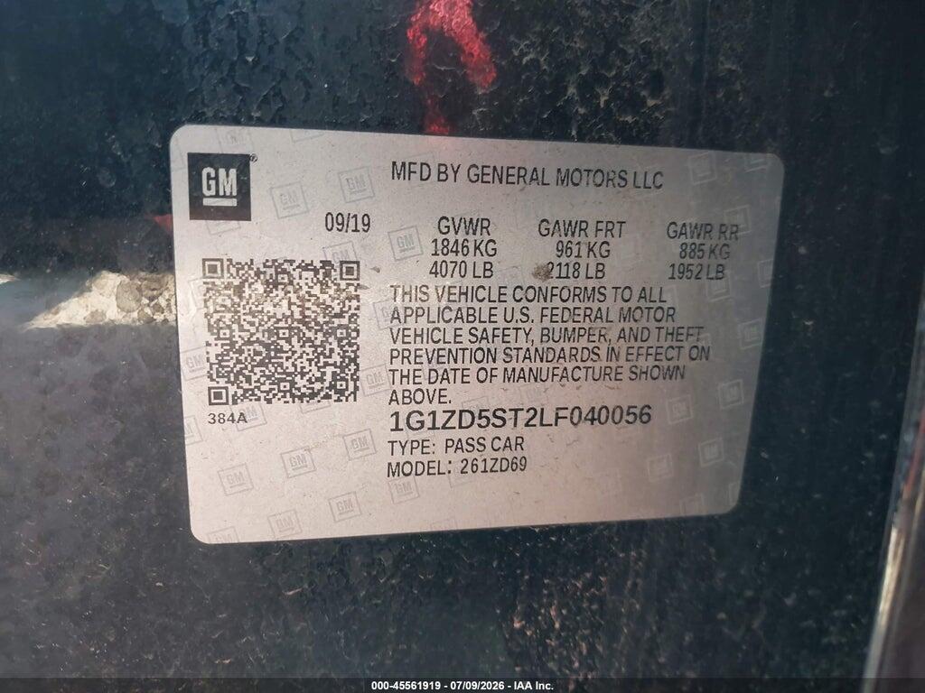 1G1ZD5ST2LF040056 2020 CHEVROLET MALIBU photo no. 9