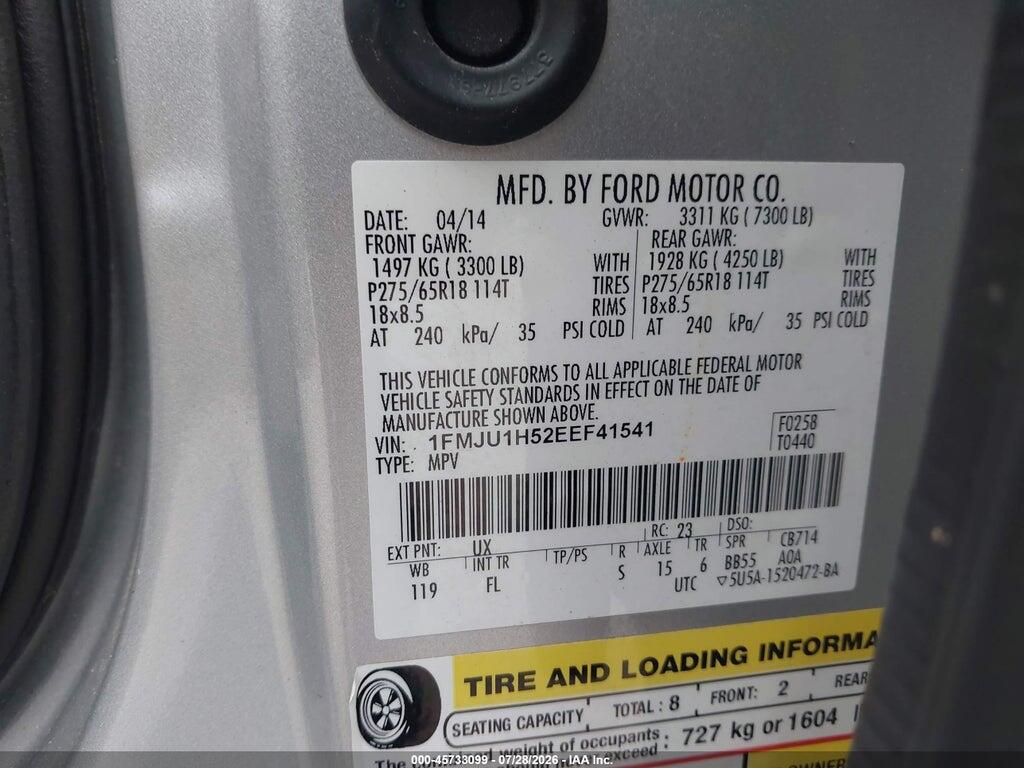 1FMJU1H52EEF41541 2014 FORD EXPEDITION photo no. 9