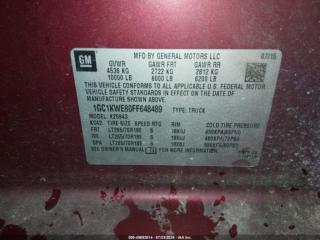1GC1KWE80FF648489 2015 CHEVROLET SILVERADO 2500HD BUILT AFTER AUG 14 photo no. 9