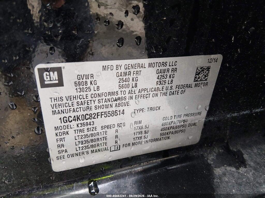1GC4K0C82FF558614 2015 CHEVROLET SILVERADO 3500HD photo no. 8