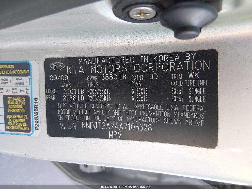 KNDJT2A24A7106628 2010 KIA SOUL photo no. 9
