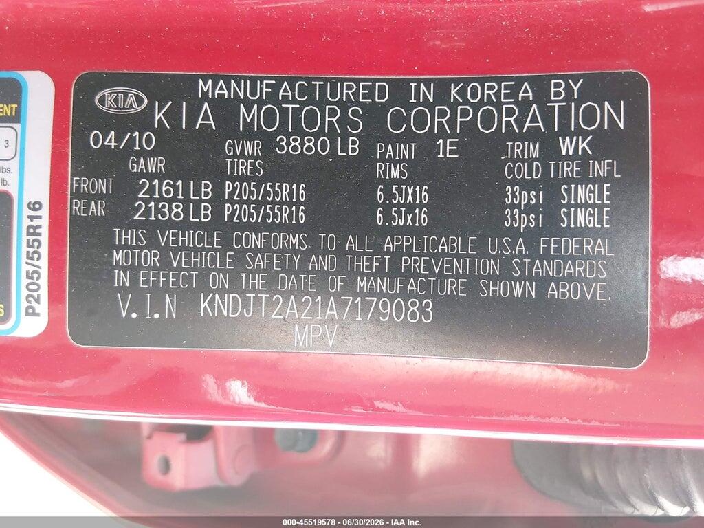 KNDJT2A21A7179083 2010 KIA SOUL photo no. 9