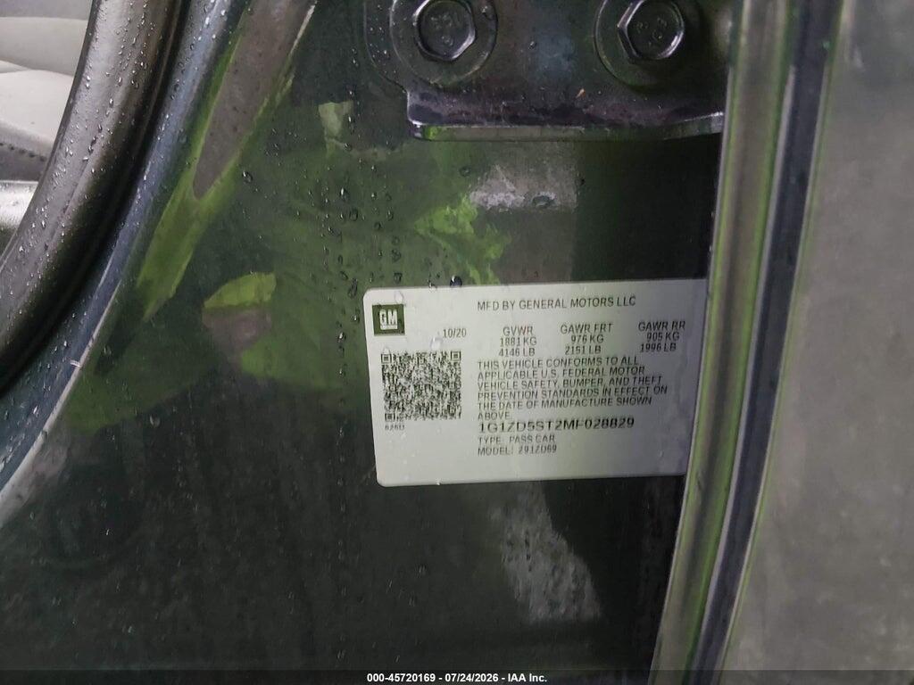 1G1ZD5ST2MF028829 2021 CHEVROLET MALIBU photo no. 9