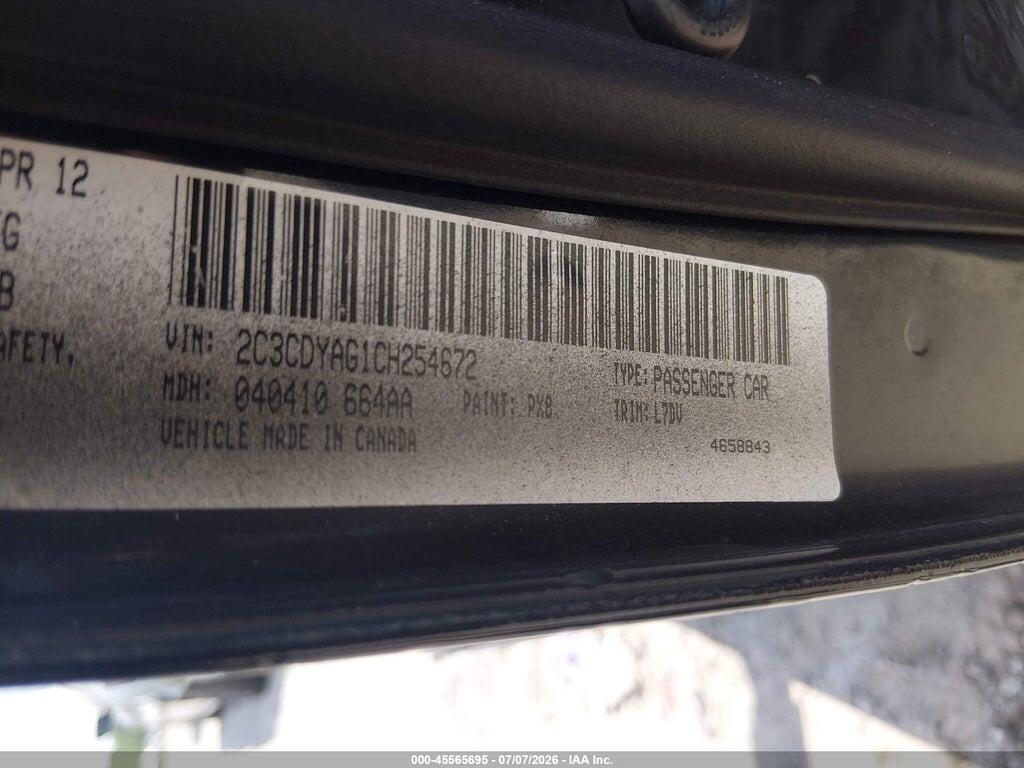 2C3CDYAG1CH254672 2012 DODGE CHALLENGER photo no. 9