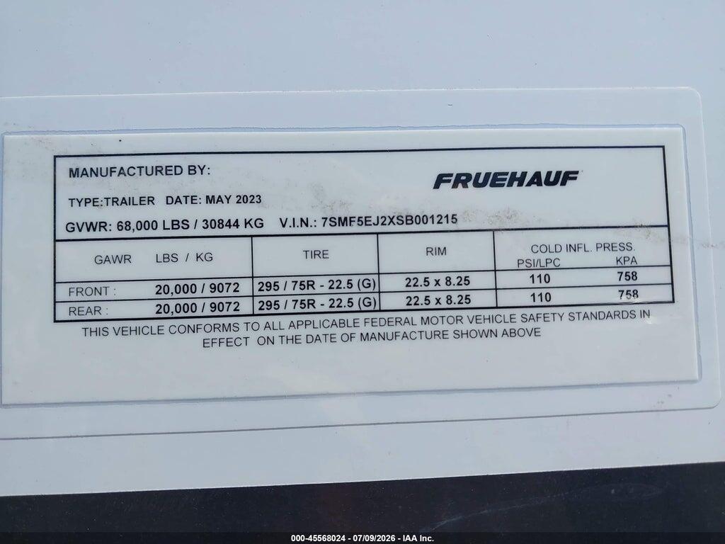 7SMF5EJ2XSB001215 2025 FRUEHAUF FRUEHAUF photo no. 9