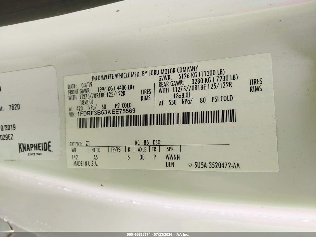 1FDRF3B63KEE75569 2019 FORD F-350 photo no. 8