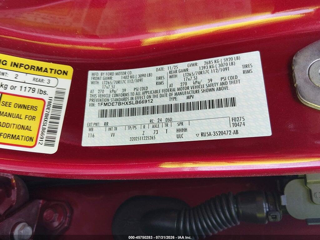 1FMDE7BHXSLB66912 2025 FORD BRONCO photo no. 9