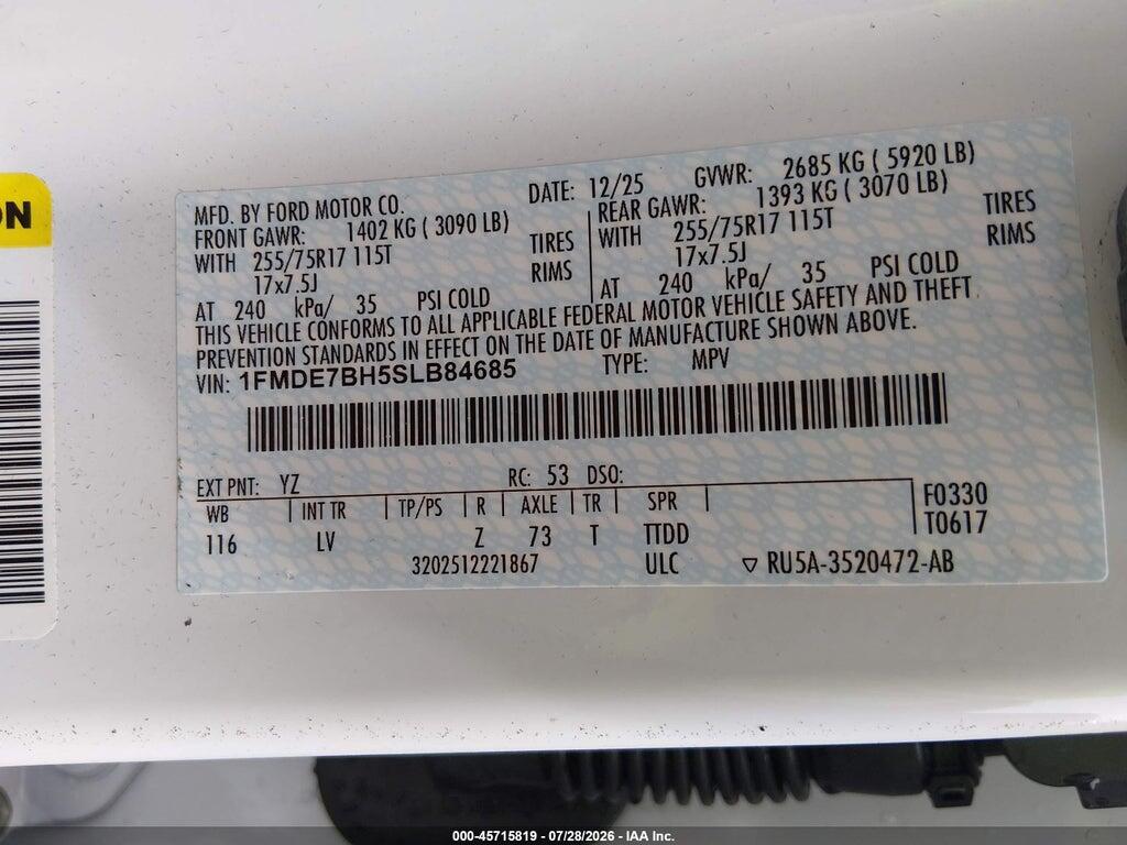 1FMDE7BH5SLB84685 2025 FORD BRONCO photo no. 9