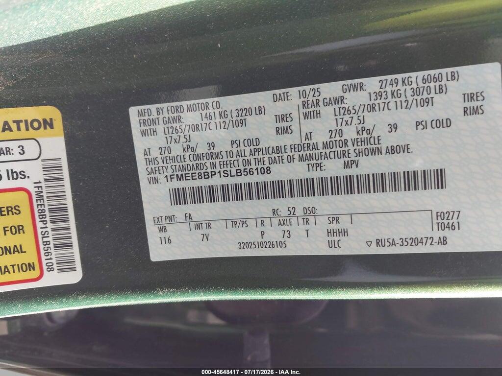 1FMEE8BP1SLB56108 2025 FORD BRONCO photo no. 9