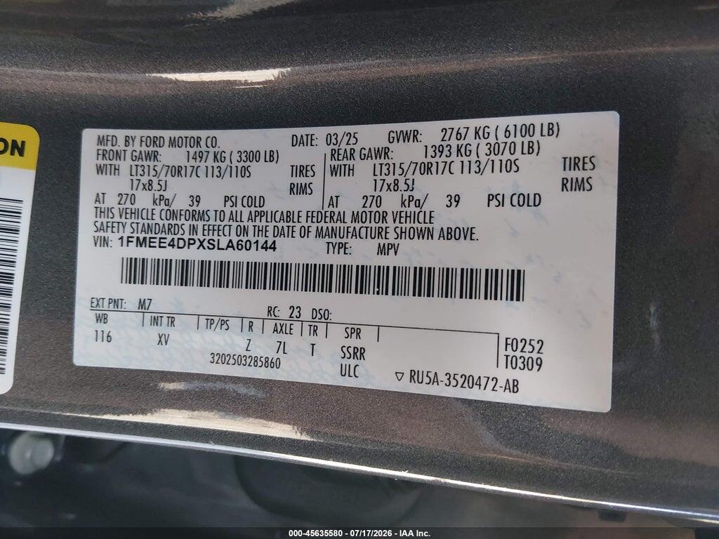 1FMEE4DPXSLA60144 2025 FORD BRONCO photo no. 9