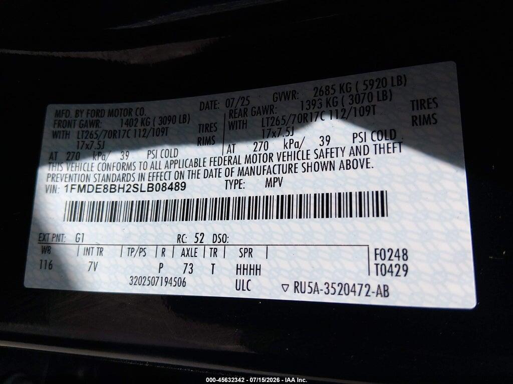 1FMDE8BH2SLB08489 2025 FORD BRONCO photo no. 9