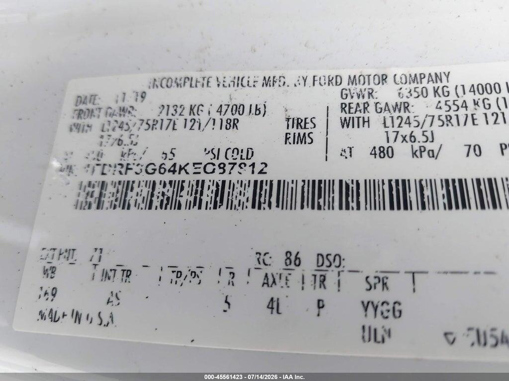 1FDRF3G64KEG87812 2019 FORD F-350 CHASSIS photo no. 9