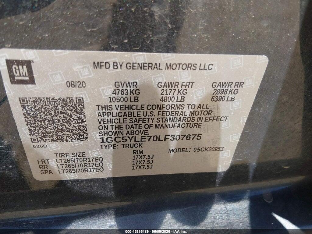 1GC5YLE70LF307675 2020 CHEVROLET SILVERADO 2500HD photo no. 9