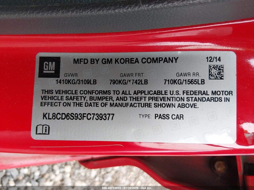 KL8CD6S93FC739377 2015 CHEVROLET SPARK photo no. 9