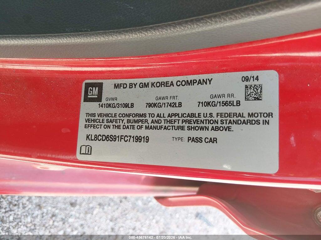 KL8CD6S91FC719919 2015 CHEVROLET SPARK photo no. 9