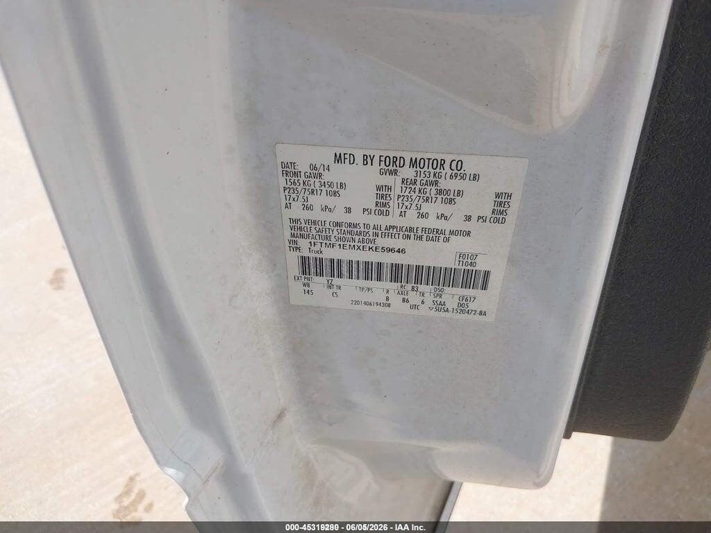 1FTMF1EMXEKE59646 2014 FORD F-150 photo no. 9