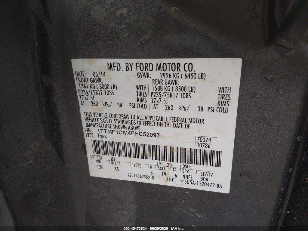 1FTMF1CM4EFC52097 2014 FORD F-150 photo no. 9