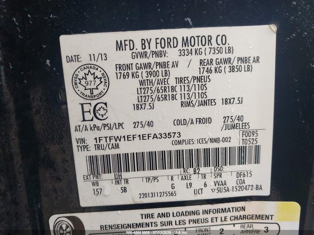 1FTFW1EF1EFA33573 2014 FORD F-150 photo no. 9