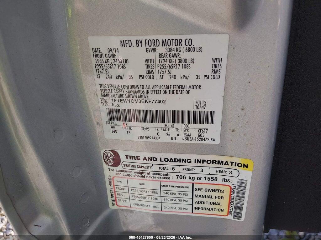 1FTEW1CM3EKF77402 2014 FORD F-150 photo no. 9