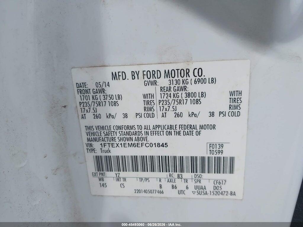 1FTEX1EM6EFC01845 2014 FORD F-150 photo no. 9