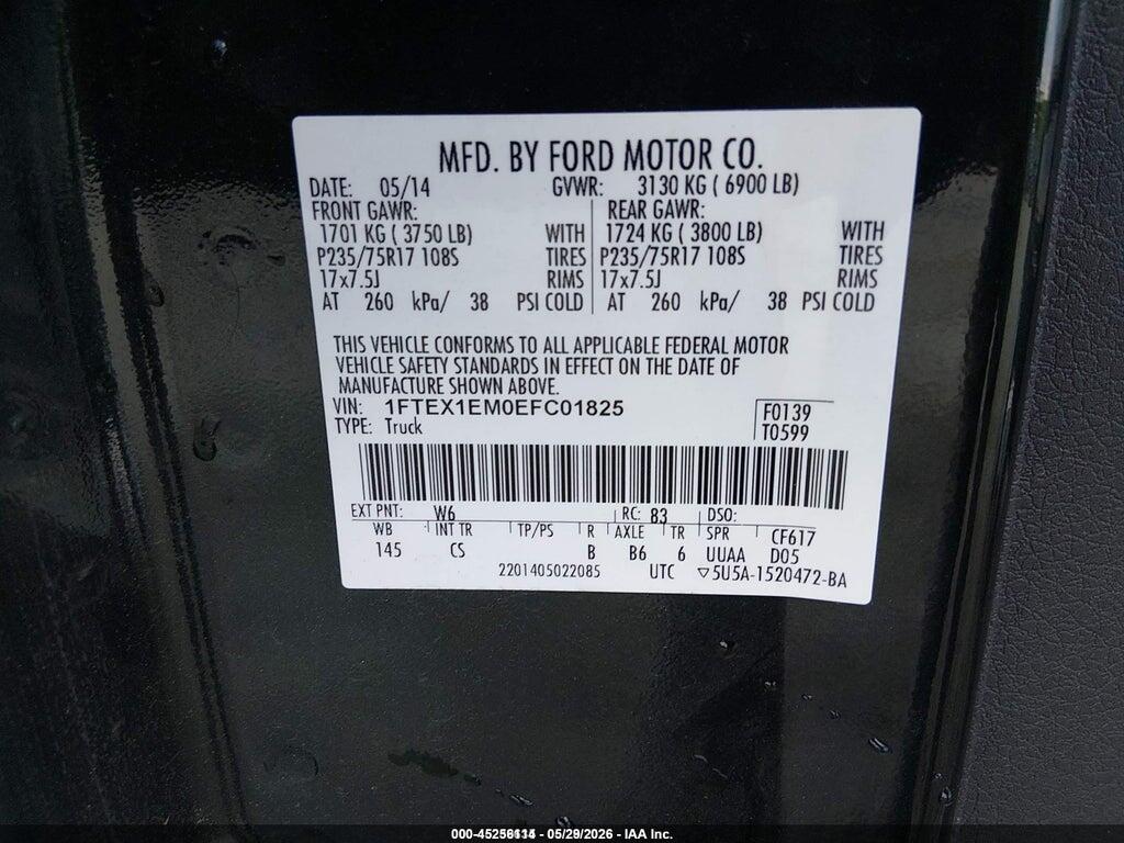 1FTEX1EM0EFC01825 2014 FORD F-150 photo no. 9