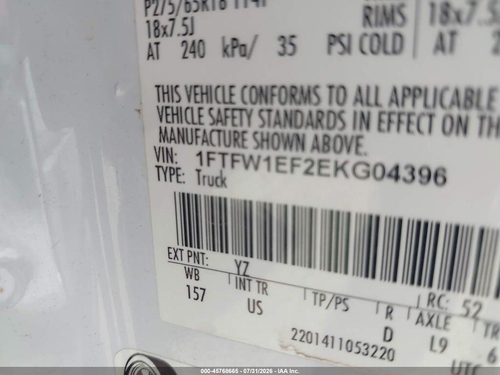 1FTFW1EF2EKG04396 2014 FORD F-150 photo no. 9