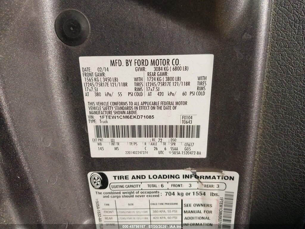 1FTEW1CM6EKD71085 2014 FORD F-150 photo no. 9