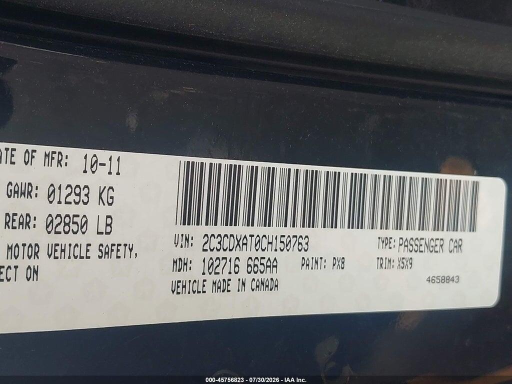 2C3CDXAT0CH150763 2012 DODGE CHARGER photo no. 9