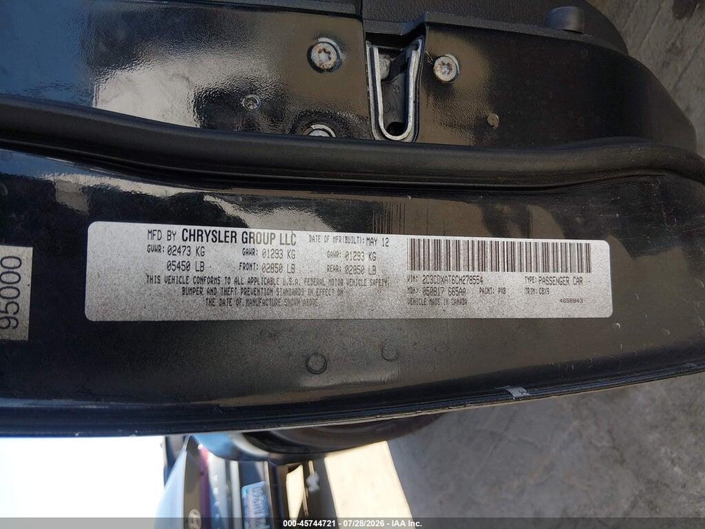 2C3CDXAT6CH278554 2012 DODGE CHARGER photo no. 9