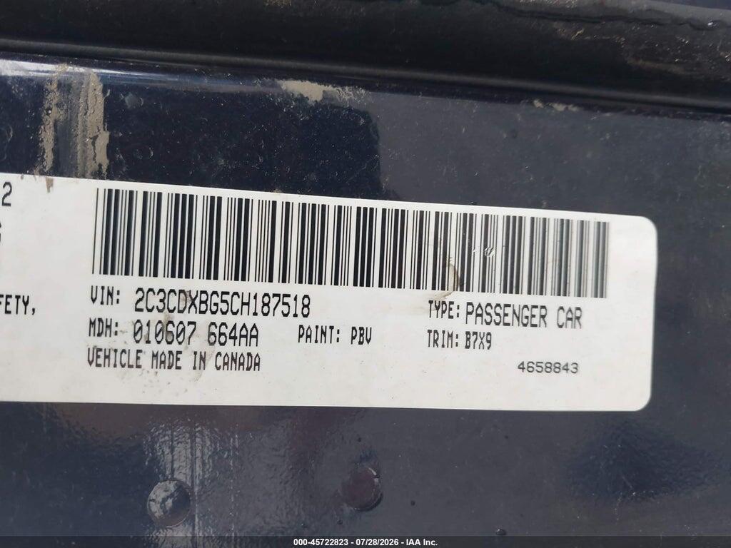 2C3CDXBG5CH187518 2012 DODGE CHARGER photo no. 9