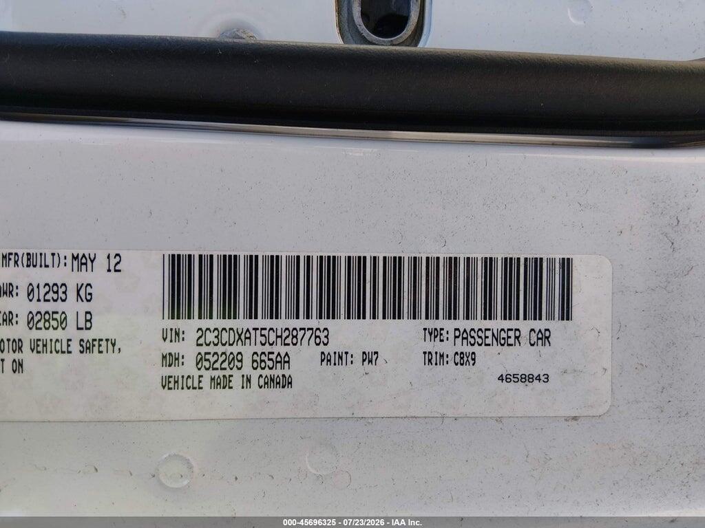 2C3CDXAT5CH287763 2012 DODGE CHARGER photo no. 9