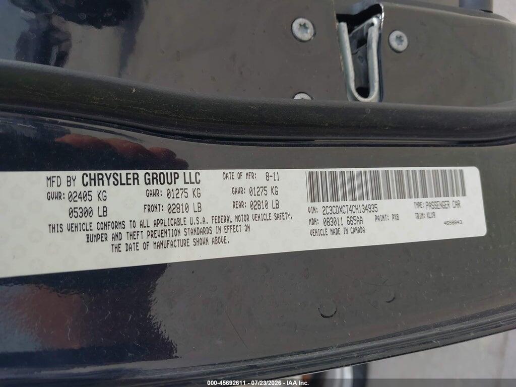 2C3CDXCT4CH134935 2012 DODGE CHARGER photo no. 9