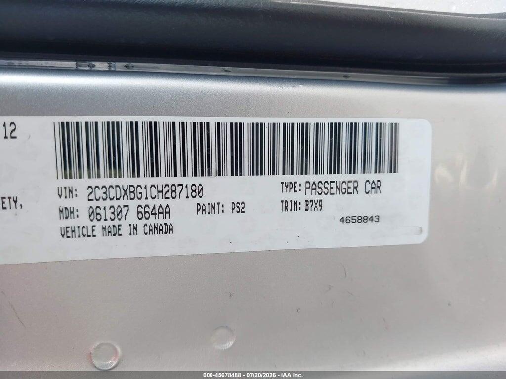 2C3CDXBG1CH287180 2012 DODGE CHARGER photo no. 9