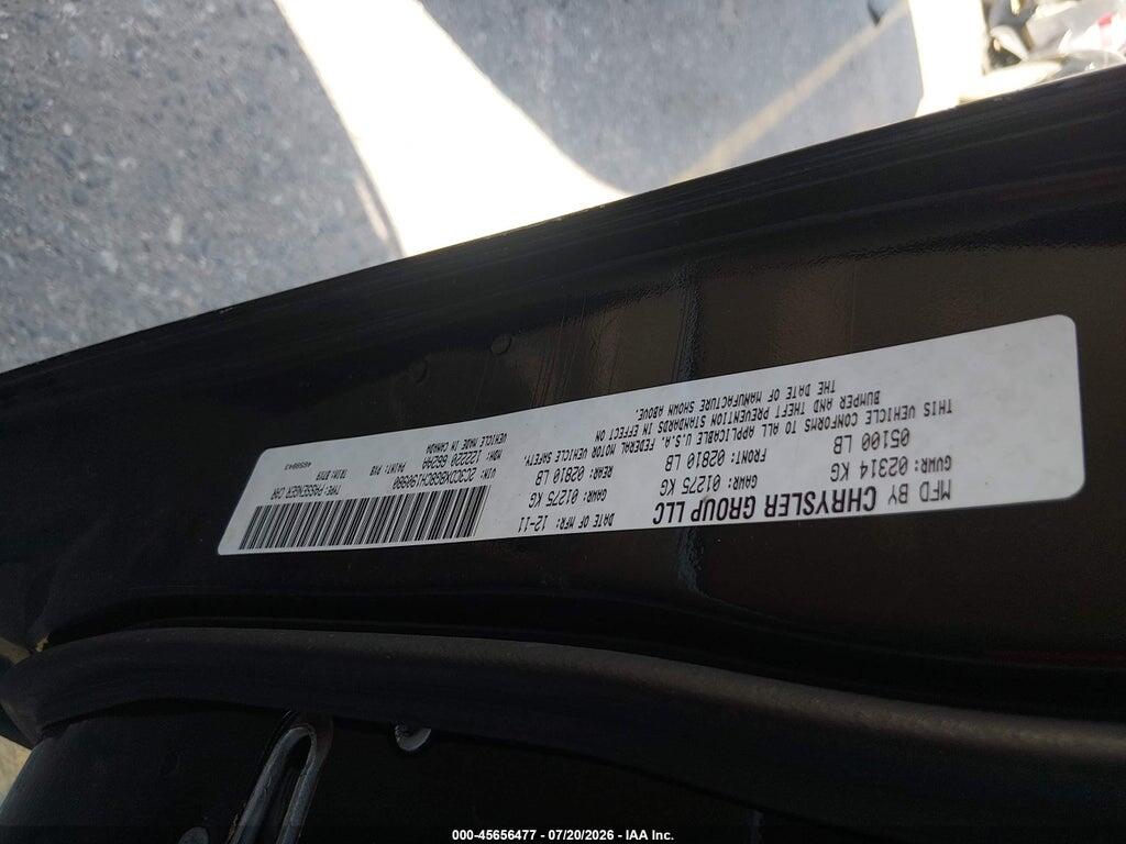 2C3CDXBG8CH190980 2012 DODGE CHARGER photo no. 9