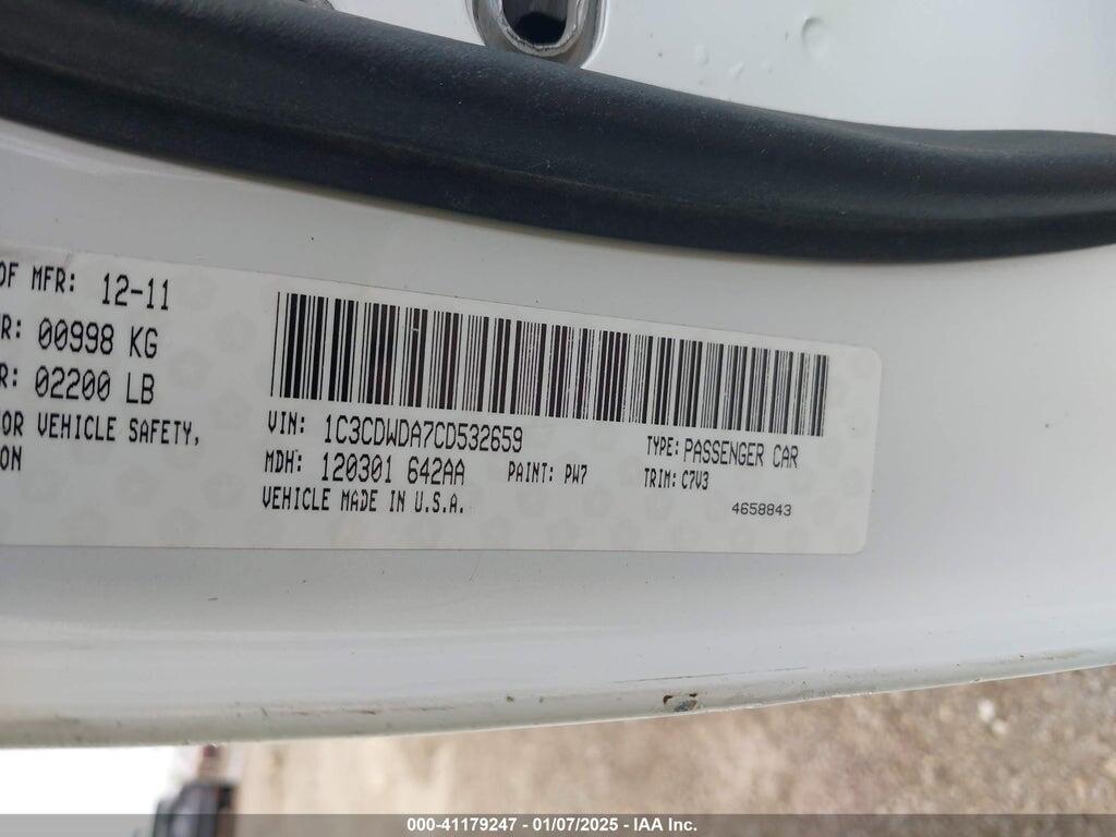 1C3CDWDA7CD532659 2012 DODGE CALIBER photo no. 9