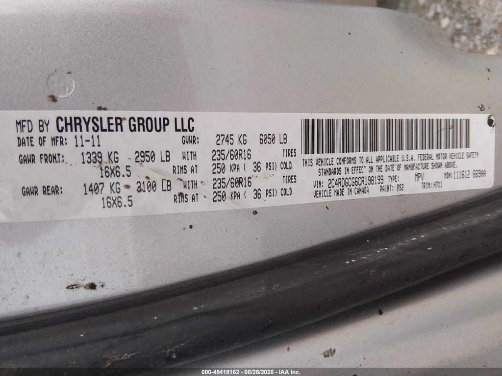 2C4RDGCG6CR198199 2012 DODGE GRAND CARAVAN photo no. 9