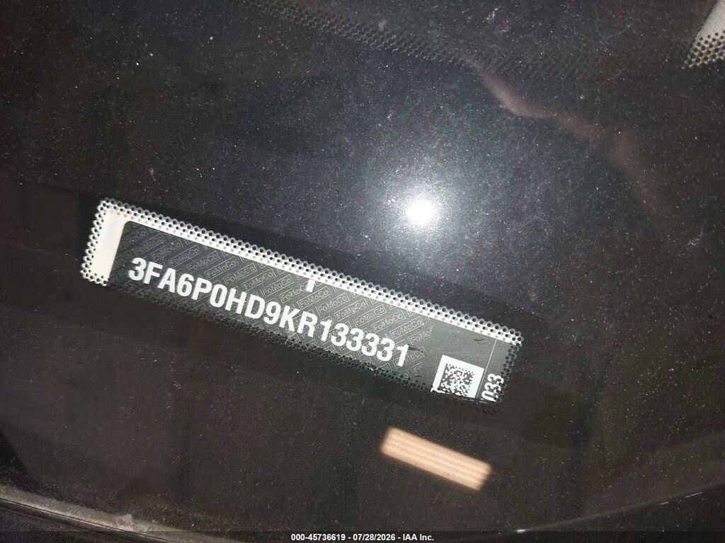 3FA6P0HD9KR133331 2019 FORD FUSION photo no. 9