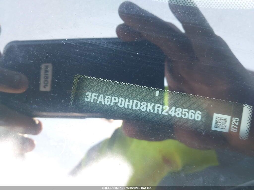 3FA6P0HD8KR248566 2019 FORD FUSION photo no. 9