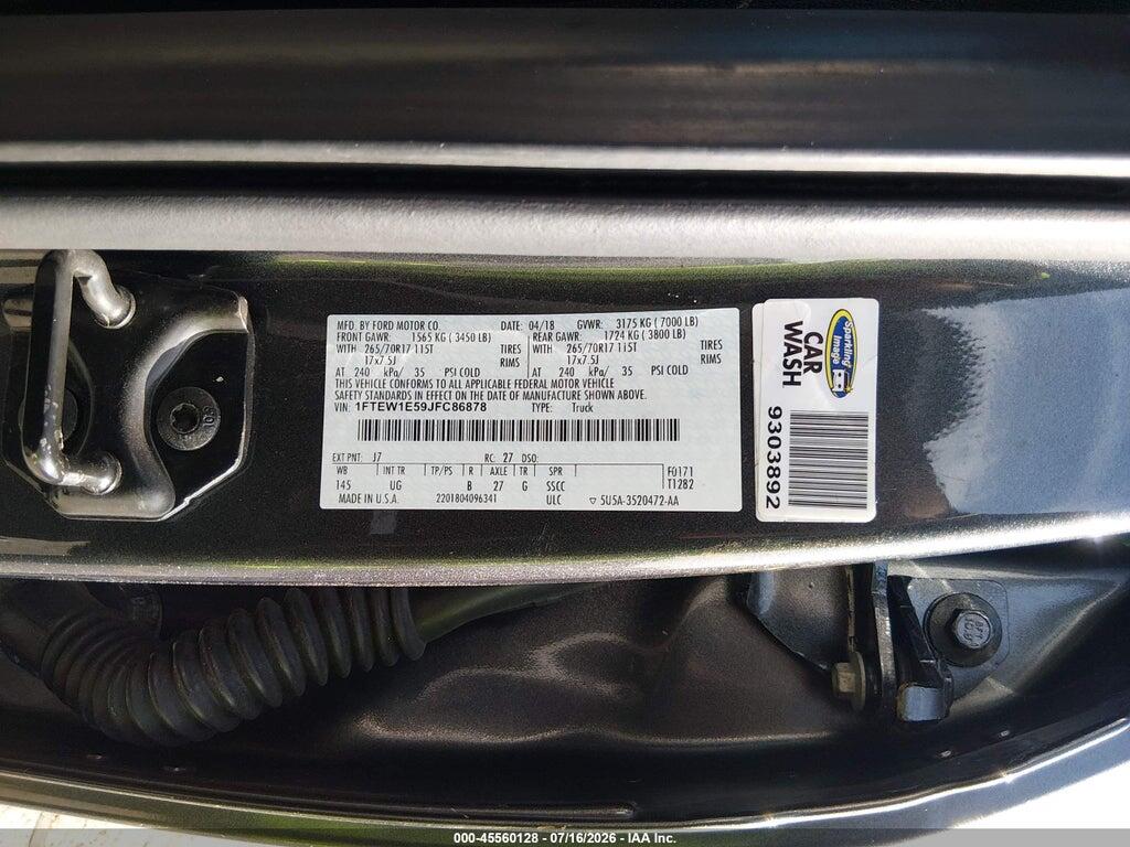 1FTEW1E59JFC86878 2018 FORD F-150 photo no. 9