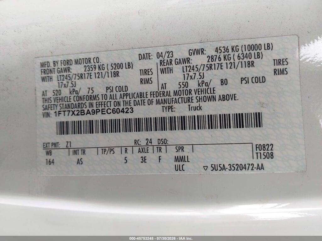 1FT7X2BA9PEC60423 2023 FORD F-250 photo no. 9