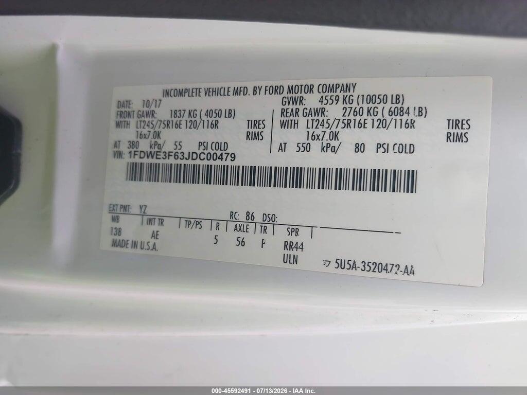 1FDWE3F63JDC00479 2018 FORD E-350 CUTAWAY photo no. 8