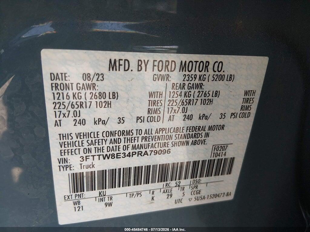 3FTTW8E34PRA79096 2023 FORD MAVERICK photo no. 9