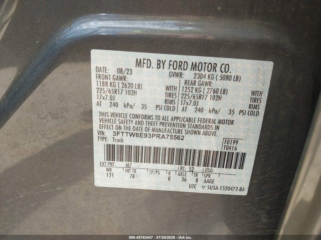 3FTTW8E93PRA75562 2023 FORD MAVERICK photo no. 9