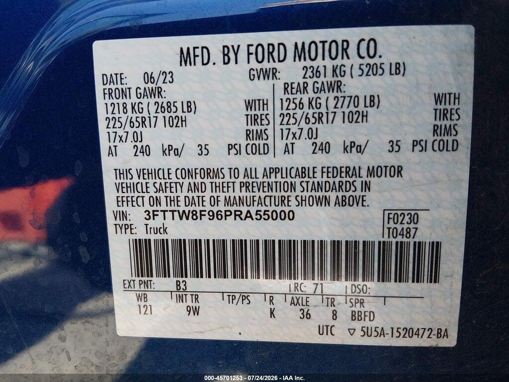 3FTTW8F96PRA55000 2023 FORD MAVERICK photo no. 9
