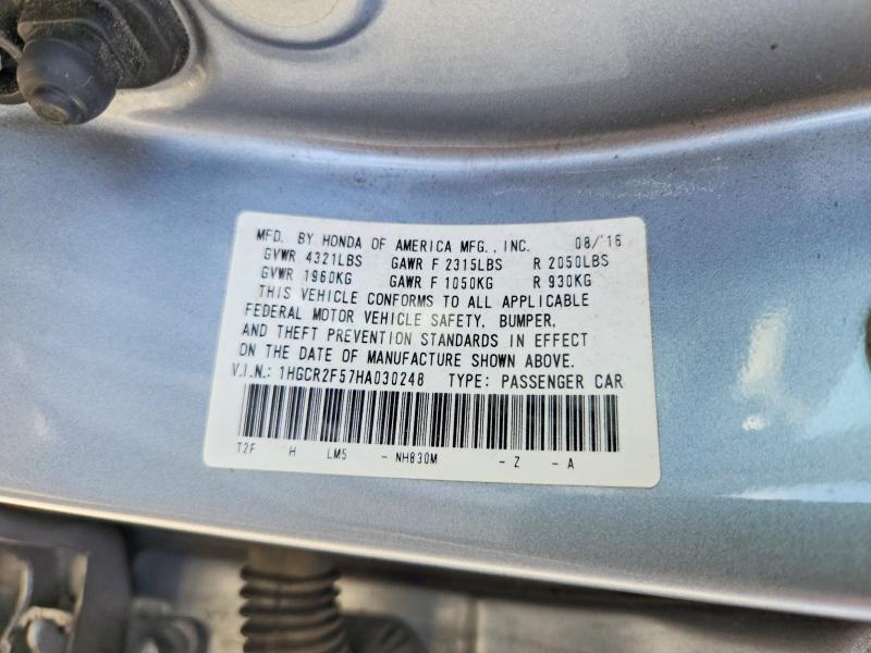 1HGCR2F57HA030248 2017 HONDA ACCORD photo no. 12