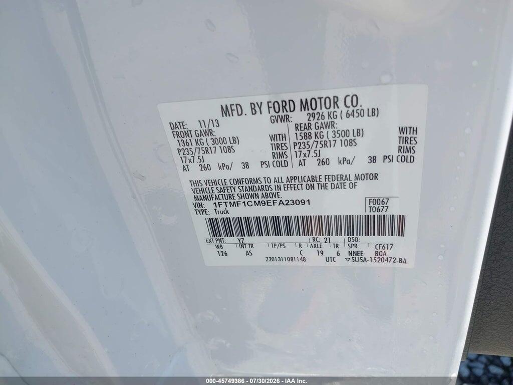 1FTMF1CM9EFA23091 2014 FORD F-150 photo no. 9